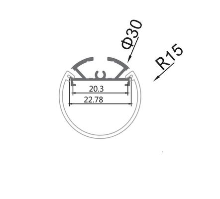 Rond Vorm Opgeschort Geleid Aluminiumprofiel voor Plafond 30mm Dia Pendant Lighting