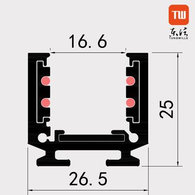Magnetisch In een nis gezet Spoor Licht Spoor om 48V 16mm voor Lineair Licht