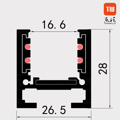 4 van het de Verlichtingssysteem van het draad Magnetische Spoor het Aluminiumoppervlakte In een nis gezet voor Geleid Licht
