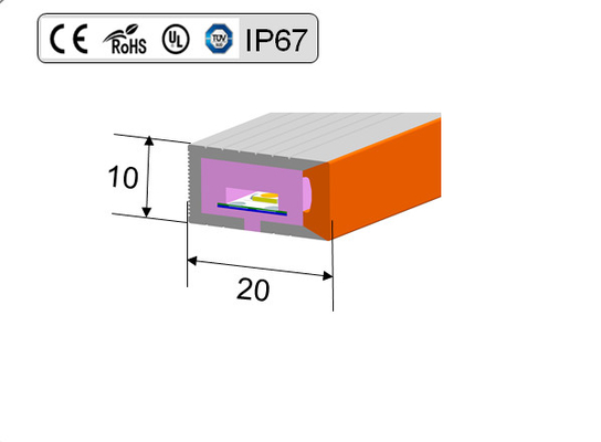 Digitale RGB Buigen Neon-LEIDENE Strook Lichte IP68 voor Openluchtdecoratieoem