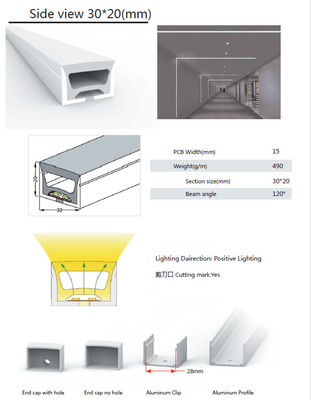 Het Siliconet. l.-buis 30×20mm IP68 van Bendablefexible voor Verlichtingsdecoratie