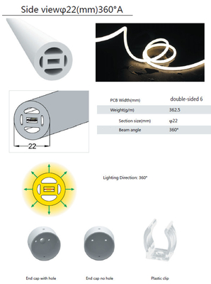 22mm Silicone LEIDENE Buis 360 Graad Buigenibel voor Decoratieve Verlichting