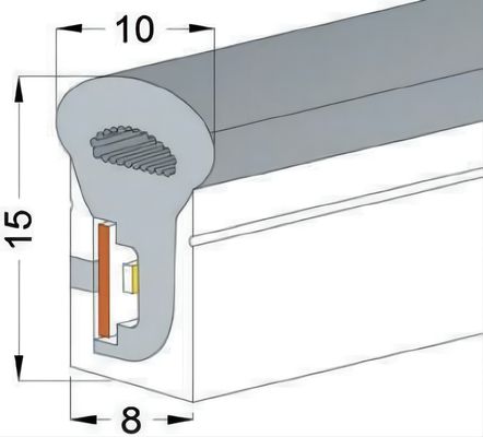 Veelkleurige LEIDENE Siliconebuis 24V 12V 20×20mm voor Neonlicht