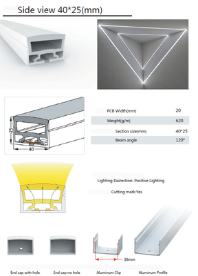 Rubber LEIDENE Siliconebuis, LEIDEN Openluchtprofiel 40×25mm voor Verlichting