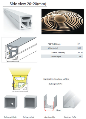 Buigenibel Rubbersiliconebuizenstelsel voor LEIDENE Lichtenstroken 20×20mm