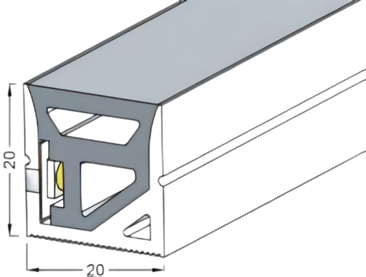 Buigenibel Rubbersiliconebuizenstelsel voor LEIDENE Lichtenstroken 20×20mm