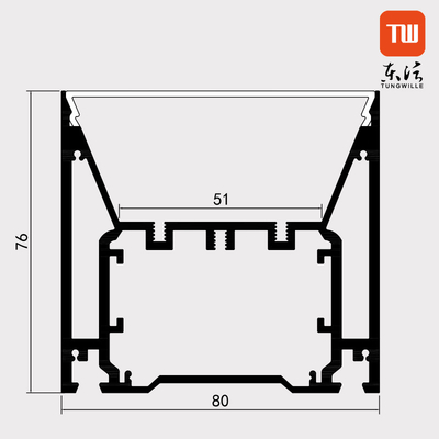 De zilveren witte LEIDENE Strook steekt Aluminiumprofiel 80mm x 76mm voor Garderobe aan