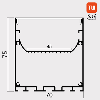 70×75mm Opgeschorte van het LEIDENE Legering Profielkanaal Geanodiseerde Aluminium 6063 Materiaal