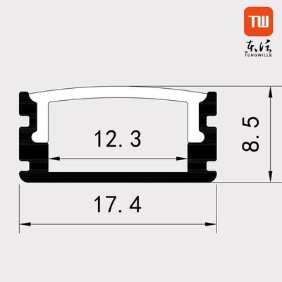 Witte Oppervlakte Opgezet LEIDEN Profiel, u-Vorm LEIDEN Aluminiumkanaal 17.4mm X 8.5mm