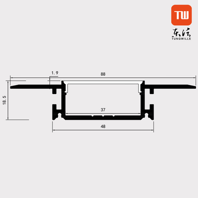 Gipsplaatdrywall Aluminiumuitdrijvingen voor LEIDENE Lichten Transparante Dekking