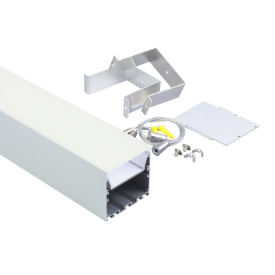 Aluminium hangend LED-profiel 79 * 77 mm koellichaambehuizing zilver