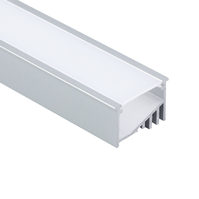 Zilver geanodiseerde opbouw LED-profiel PC-diffusor voor keukenverlichting