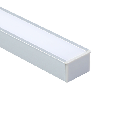 Zilver geanodiseerde opbouw LED-profiel PC-diffusor voor keukenverlichting