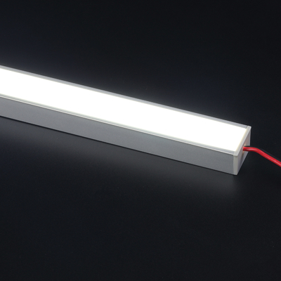 Zilver geanodiseerde opbouw LED-profiel PC-diffusor voor keukenverlichting