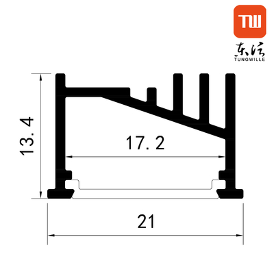 Zilver geanodiseerde opbouw LED-profiel PC-diffusor voor keukenverlichting