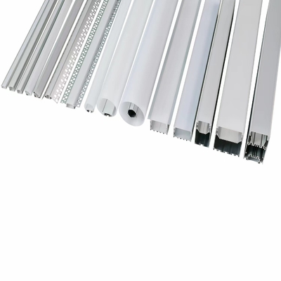 Zilver geanodiseerde opbouw LED-profiel PC-diffusor voor keukenverlichting