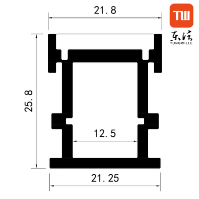 6063 Aluminiumlegering Led Strip Light Channel Heatsink Surface Led Extrusion Profile