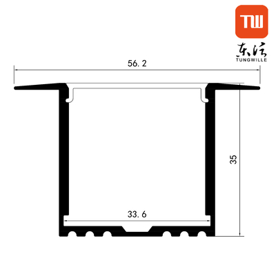 U-vorm 6063 Led Strip Aluminium Channel Suspended Led Extrusion Profile