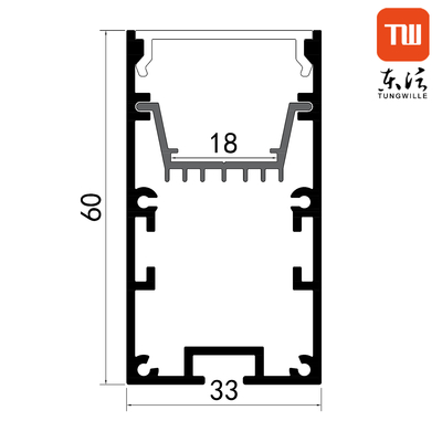 Kantoorverlichting U-vorm hangend geleid aluminium profielkanaal tot 13 mm