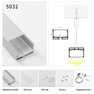 Hangende verlichting Opgeschorte aluminium led-profiel U-vormige verlichtingsarmatuur