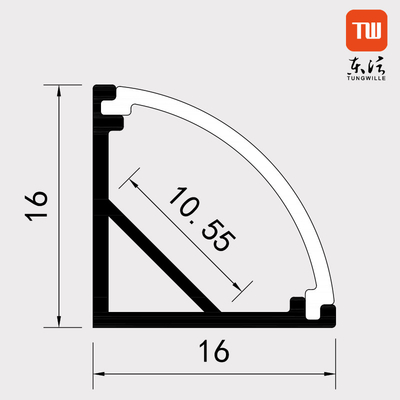 Zwarte Hoek LEIDEN Profiel 16MM x 16MM het Materiaal van de Aluminiumlegering voor LEIDENE Strook