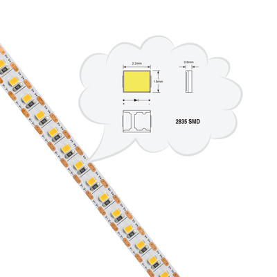 LEIDENE van gelijkstroom 5 Volt 2835 SMD Stroken 120leds voor Hotels Art Galleries