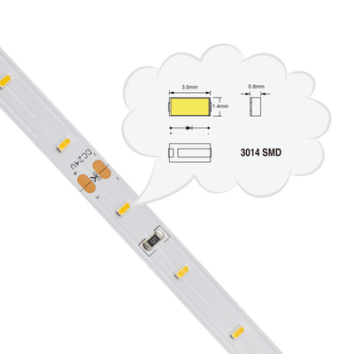 Witte LEIDENE van SMD 3014 Strook, Buigenibele LEIDENE van IP20 SMD Strooklichten 120 LEDs/M
