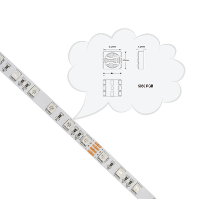 Buigenibele LEIDEN Strooklicht 5050 Reeks RGB gelijkstroom 24V 12V 60 Leds voor de Bouw