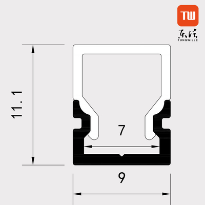 6063 LEIDEN van de aluminiumlegering Oppervlakte Opgezet Profiel met het Buigen van Decoiling-Verwerking