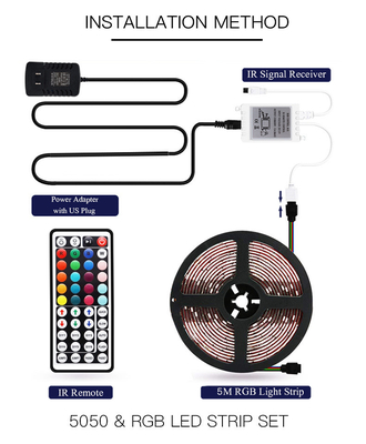 RGB Kleurrijke Smart LED Strip lichts 12V 44 Key Infrarood Afstandsbediening OEM