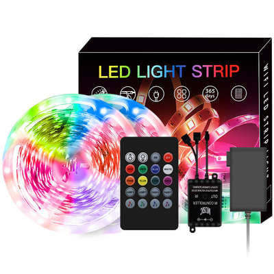 RGB LEIDENE van Bluetooth APP Controle 5050 Strook Waterdicht voor Binnen Openluchtdecoratie