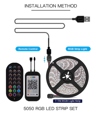 Slimme LEIDENE van USB 5V Strooklichten 5050 RGB Kleur voor TV-Certificaat het Achtergrond van Ce