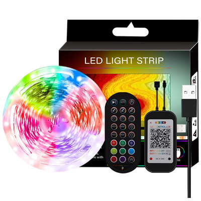 Slimme LEIDENE van USB 5V Strooklichten 5050 RGB Kleur voor TV-Certificaat het Achtergrond van Ce