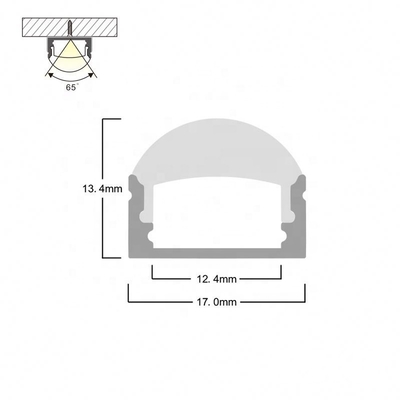 Uitgedreven Opgezet LEDs-Aluminiumprofiel, Buigenibel Tredeprofiel met HOOFDoem